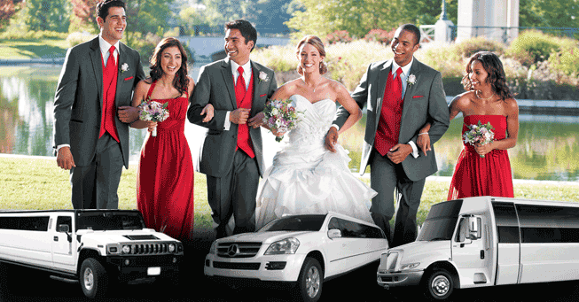 Friends enjoying luxury travel after choosing to rent a limo for a special evening event