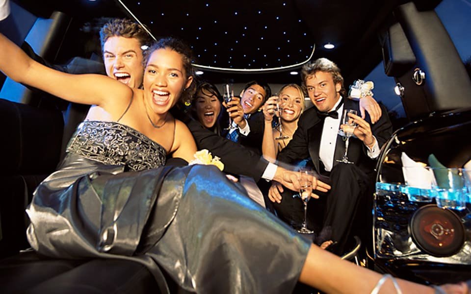 Premium party bus interior designed for weddings, celebrations, and group travel experiences
